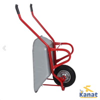 Brouette pneumatique Kanat KGD-146 avec pneu galvanisé SLT-741 350x7, plateau en plastique anti-rouille profond, capacité 200 kg, terrain accidenté