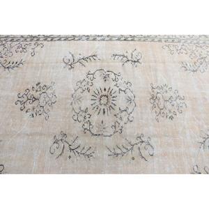 Alfombra de 6x9.3 pies, Alfombra Turca Grande, Alfombra Blanca a Cuadros - Product Image 4