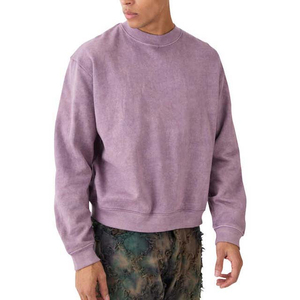 Sweat-shirt pour homme lavé à l'acide coupe confortable taille adulte 100% coton motif imprimé fabriqué à partir de polaire - Product Image 1