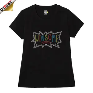 New Trending Products 2024 Hotfix Rhinestone Heat Transfer F Rhinestone Tshirt