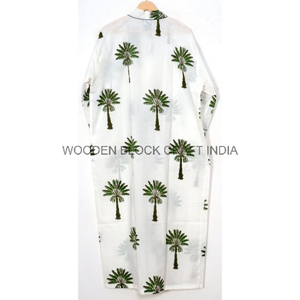 Kimono íntimo de algodón con estampado de bloque de mano indio para mujer, Floral Camisón con patrón, tela de algodón para primavera y otoño - Product Image 6