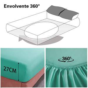 Parure de lit 4 pièces personnalisable en microfibre tissée extensible 4 directions, 100 % polyester, 200 fils/cm², toutes saisons, style uni, qualité supérieure - Product Image 3