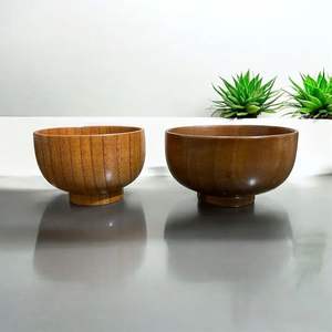 Bol poli en bois de mangue en céramique nouvellement conçu pour servir la soupe de fruits de salade ou comme pièce maîtresse de cuisine de décor de table - Product Image 2