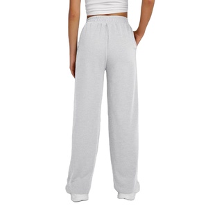 Pantalones deportivos de cintura alta para mujer, pantalones de chándal de pierna ancha con bolsillos, pantalones acampanados holgados, ajuste de pierna recta 2026 - Product Image 5