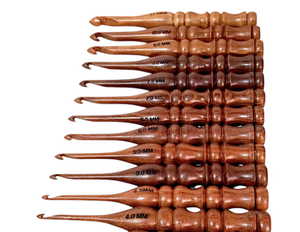 Crochets en bois crochets confortables ergonomiques 12 pièces ensembles de crochets ronds en bambou pour tricoter de l'Inde - Product Image 5