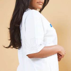 Camiseta de Mujer con Estampado Puff Personalizada OEM, Elegante, de Alta Calidad, Verano, Casual, 100% Algodón, Manga Corta - Product Image 5