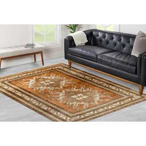 Red Medallion <b>Rug</b>: Ethnic <b>Boho</b> Turkish Style, Non-Slip Carpet,Chenille <b>Rug</b> - Product Image 3