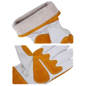 Gants de soudage Tig XL de haute qualité pour hommes avec doublure en coton en cuir de vache Logo personnalisé Protection de sécurité pour le travail à l'argon - Product Image 3
