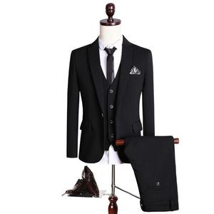2022 hommes mode Slim Fit 3 pièces costume de mariage deux boutons smokings avec respirant fermeture éclair mouche pantalon hommes 2023 tenue élégante - Product Image 1