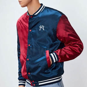 Quantité minimale de commande bas Logo personnalisé imprimé Satin Letterman Veste d'hiver Grande taille En stock Satin Letterman Veste - Product Image 2