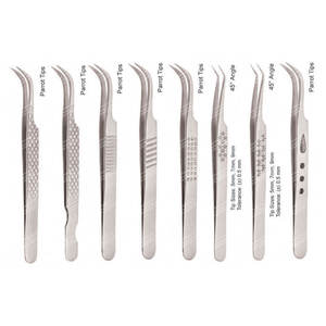 Pincettes d'extension de cils couleur argent à motifs différents - Product Image 1