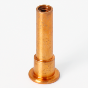 Rivet tubulaire à bride déportée en cuivre haute pureté, tournage de précision, tolérance serrée, pour frein de camion lourd - Product Image 1