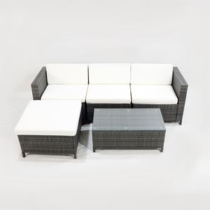 Artex Dong Thap Écologique Moderne Villa Salon Tissé À La Main 5 PCS Patio Canapé Ensemble Noir Fer Cadre Plat 5mm Rotin Épais - Product Image 2