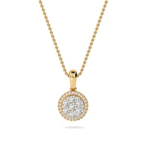 Designer Bridal Round Cut Diamond Cluster <b>Pendant</b> 0.50 Ct Lab Grown Diamond In Platinum For Bridal Anniversary Gift For Her - Product Image 3