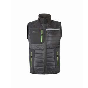 U-POWER Work <b>Vest</b> with Padding WALL Asphalt <b>Grey</b>/Green for Workwear - Product Image 1