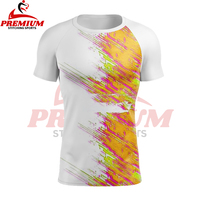Hommes MMA Rash Guard Compression Shirt à manches courtes Logo personnalisé sublimé BJJ Training Rashguard Prix de gros Fighting Shirt