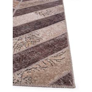 พรมขนสัตว์ผสมปอกระเจาขนาดใหญ่ 9x12 ฟุต สีเบจและสีน้ำตาล ทอมือลายเชฟรอน เหมาะสำหรับห้องโถงบ้านหรือห้องวัยรุ่น - Product Image 4