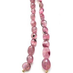 Cuentas Redondas de Turmalina Rosa Claro Natural, 2 Hilos, Naturales, para la Elaboración de Joyería Fina, Piedras Preciosas - Product Image 1