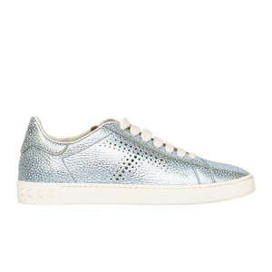 Sneakers da Donna Tod's in Vera Pelle Cassetta Leggera 12a Allacciata in Argento, Taglia 37.5, Scarpe Traspiranti - Product Image 4