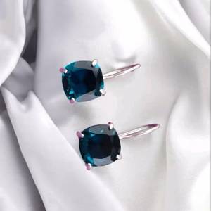 Boucles d'oreilles pendantes en apatite, pierre précieuse, argent sterling 925, bijoux fantaisie, cadeau d'anniversaire pour femme - Product Image 5