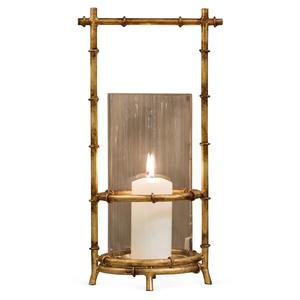 Lanterne à bougie Hurricane en bambou doré, Noël, tropical, organique, luxe, résistante à la chaleur, écologique, accent de table, lourde - Product Image 3