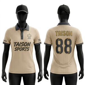 เสื้อสนุกเกอร์ผู้หญิง พรีเมียม 180 GSM โพลีเอสเตอร์ ระบายอากาศได้ดี สีดำ แต่งแถบสีแดง ดีไซน์แผงต่อผ้า  โลโก้แบบซับลิเมชั่นพิมพ์ลายด้วยความร้อนตามสั่ง - Product Image 4