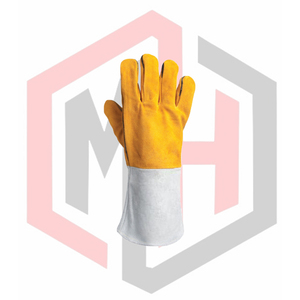 Gants de soudeur flexibles, respirants, avec poignets blancs en cuir, résistants à la déchirure, isolants thermiques, antistatiques, personnalisables, gants de sécurité pour - Product Image 2