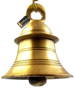 Cloche en laiton antique suspendue en laiton doré Temple cloche décor à la maison cloche extérieure en laiton suspendu avec boule de chaîne par Calvin artisanat - Product Image 2