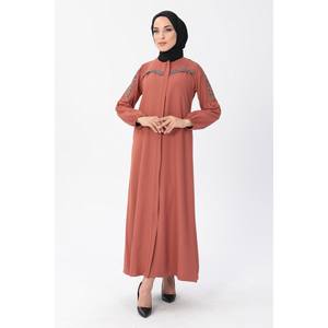 Abrigos, Chaquetas y Gabardinas Modestas con Detalles de Piedras y Cierre de Cremallera, Abaya - Product Image 4