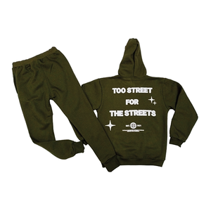 Survêtement d'entraînement 100% coton pour hommes Emb/bouffée imprimé Logo séchage rapide vêtements grande taille respirant et léger pour adultes - Product Image 2