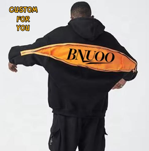 Sudadera con capucha con cremallera y logotipo personalizado de 100% algodón cuadrado retro desteñido por el sol-Vintage lavado con ácido Ajuste de gran tamaño 2025 tendencia - Product Image 5