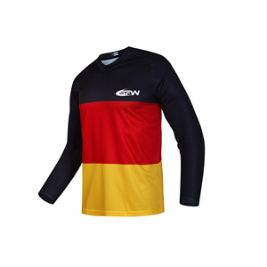 Camiseta de ciclismo MTB para hombre, camiseta de manga corta transpirable para bicicleta de montaña, tela de secado rápido con paneles ventilados y costuras duraderas - Product Image 1