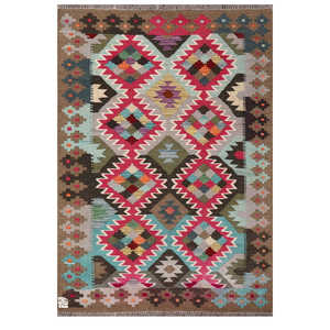 Alfombra Kilim de Maimana, Afganistán, 152 x 105 cm, Producto Textil para el Hogar - Product Image 1