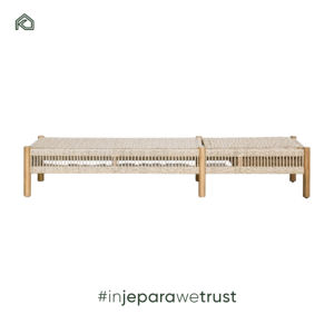 Natural Teak Wood Garden Sun <b>Lounger</b> Rope Rattan Recliner Outdoor Daybed Chair Furniture with <b>Cushion</b> for Resort and Villa - Product Image 4