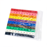 PLOMA 100 Pièces Cubes Géométriques Emboîtables de 2 cm - Ensemble de 10 Couleurs, Sac Zippé Durable, Plastique Non Toxique, Matériel Pédagogique Précoce pour l'Apprentissage des Mathématiques, Âges 5-7