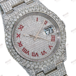 Reloj de Diamantes Moissanite de Alta Gama con Corte Brillante, Caja de Acero Inoxidable Duradera, Regalo Perfecto para Hombres y Mujeres - Product Image 2