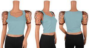 Top de boutique indienne haut de gamme dernière exclusivité à la demande exclusive confortable vêtements de fête réguliers hauts courts vêtements occidentaux - Product Image 5