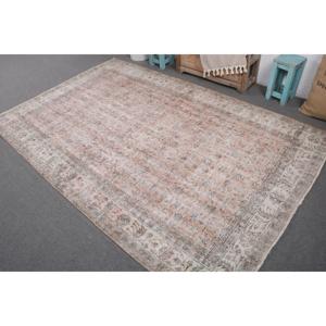 Tapis turc, grand tapis vintage 5,4x8,2 pieds, tapis blanc à pois bleus - Product Image 2