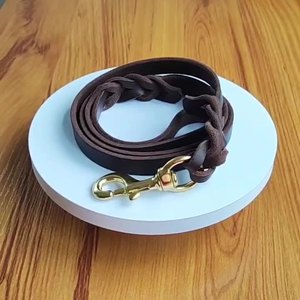 Capa de cuero de grano superior genuino Correas de cuerda trenzada para perros de grano completo a <span class=keywords><strong>precio</strong></span> de fábrica para Pastor Alemán - Product Image 2