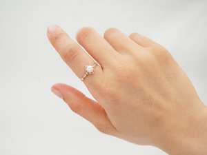 แหวนหมั้นทอง18K ทำด้วยมือสไตล์วินเทจของขวัญวันครบรอบปีที่ดีแบบดั้งเดิมไม่มีสี - Product Image 5