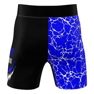 Pantalones Cortos de MMA para Hombre, Azul y Negro, con Estampado por Sublimación, Absorbentes de Humedad, Ajuste Atlético, para Artes Marciales Mixtas, Fitness y Yoga - Product Image 3
