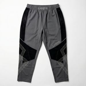 Custom Drip <b>Men</b> Grey Techwear <b>Cropped</b> <b>Pants</b> Canvas Velour Hotfix Rhinestone Studded Track Trouser Streetwear Manufacturer - Product Image 1