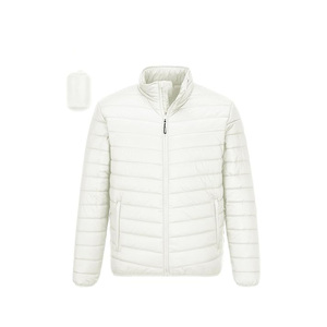 Chaqueta de burbuja de invierno para hombre de alta calidad con cuello levantado y logotipo frontal al por mayor - Product Image 1