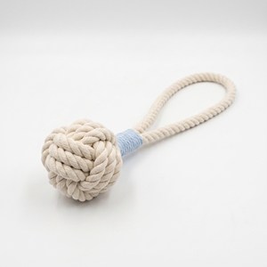 Giocattolo per Cani Monli in Corda di Cotone Riciclato con Nodi Colorati, Stile Semplice per Esercizio e Tiro per Cani e Cuccioli |   Taglia Piccola - Product Image 2