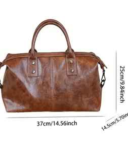 MARRANT 1133, bolsos de lona de cuero Crazy Horse hechos a mano, bolso grande de viaje para hombre, bolso de noche de fin de semana, bolso de viaje de cuero genuino - Product Image 2