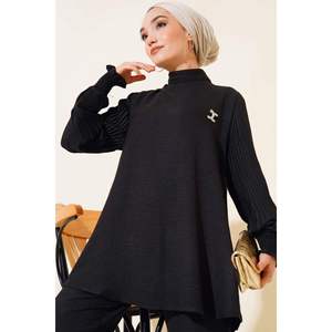 ชุด2ชิ้นผ้าลินินแขนจีบสีดำ - Product Image 4