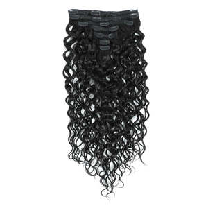 Extensions de cheveux vierges 10A à clipser, 30 pouces, lisses crépus, bouclés afro, noir naturel - Product Image 1