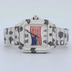 Montre de luxe Hip Hop Antique coupe ronde pour hommes montre en diamant Moissanite 925 montre fantaisie en argent Sterling cadeau pour hommes - Product Image 1