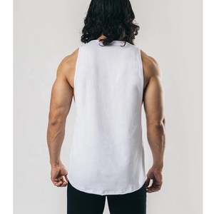 Nouveau design en gros de chemise de fitness coupe ample Stringer blanc t-shirts de sport sans manches débardeur t-shirt pour hommes - Product Image 1