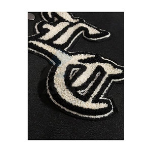 Stylish <b>Men</b> <b>Letter</b> Patched Color Block Varsity <b>Jacket</b> with Long Sleeves Baseball Collar Pocket Design Slight Stretch Fabric - Product Image 4